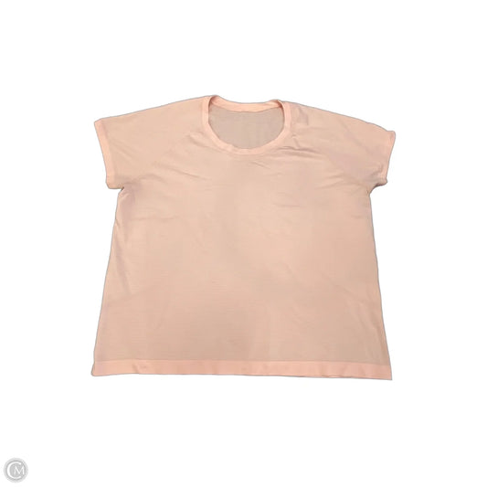 Athletic Top Short Sleeve By Lululemon In Pink, Size: Xl