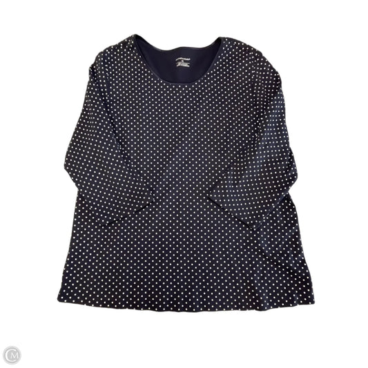 Top 3/4 Sleeve By Christopher And Banks In Polkadot Pattern, Size: Xl