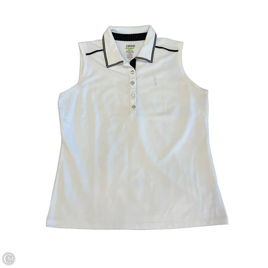 Athletic Tank Top By Izod In White, Size: L