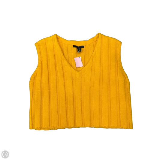 Vest Sweater By Forever 21 In Yellow, Size: M