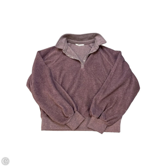 Athletic Top Long Sleeve Collar By Double Zero In Purple, Size: S