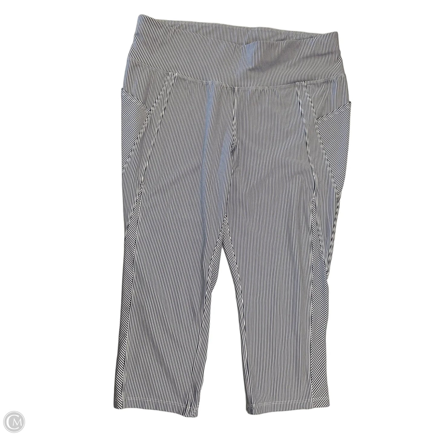 Athletic Capris By Livi Active In Striped Pattern, Size: 2x