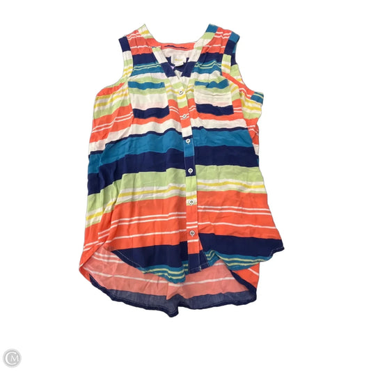 Blouse Sleeveless By Maeve In Striped Pattern, Size: M