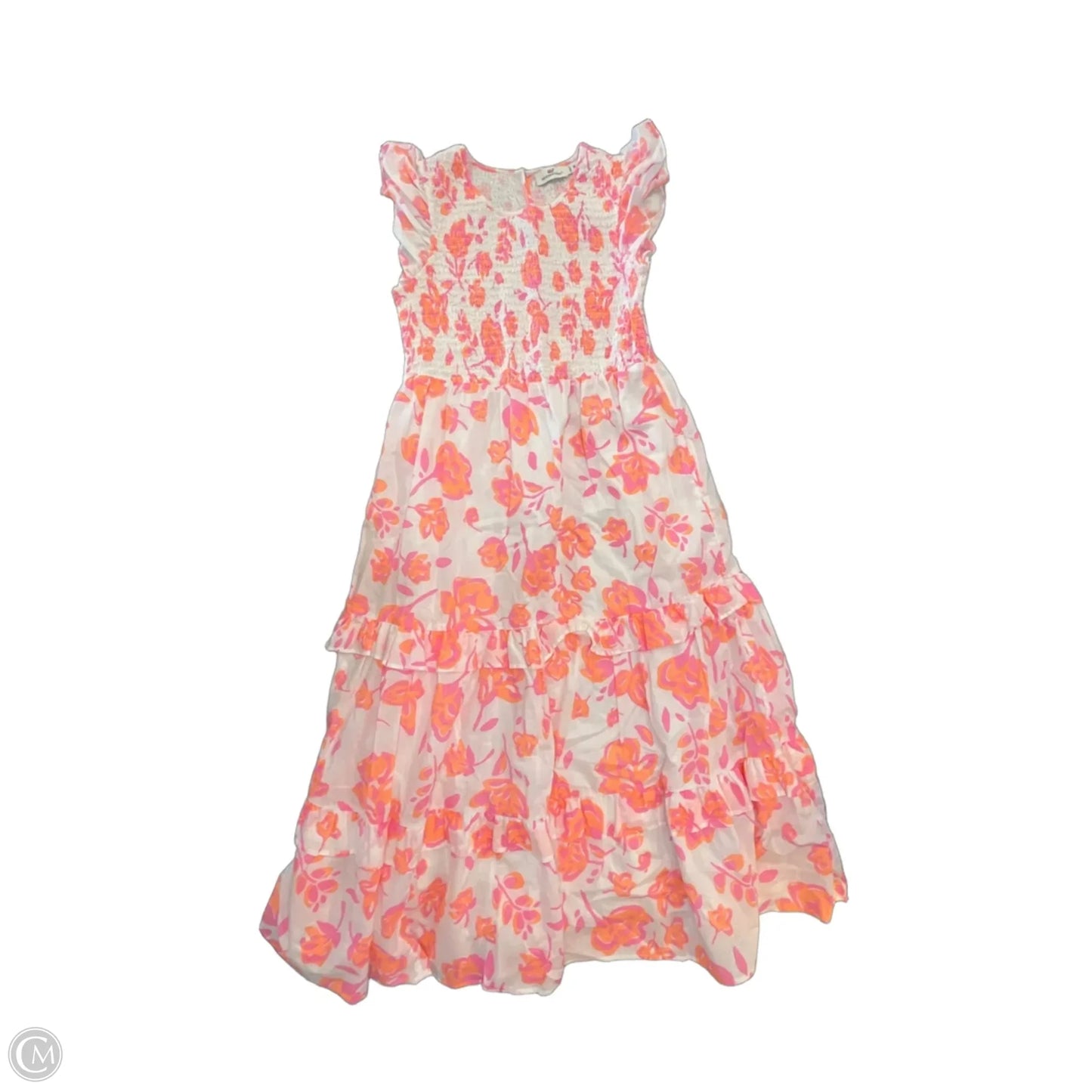 Dress Casual Maxi By Vineyard Vines In Pink & White, Size: M