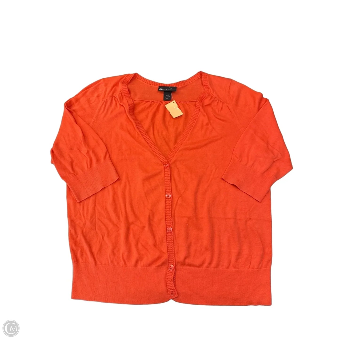 Sweater Cardigan By Lane Bryant In Orange, Size: 2x