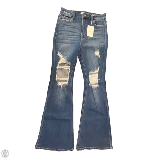 Jeans Flared By Cello In Blue Denim, Size: 10