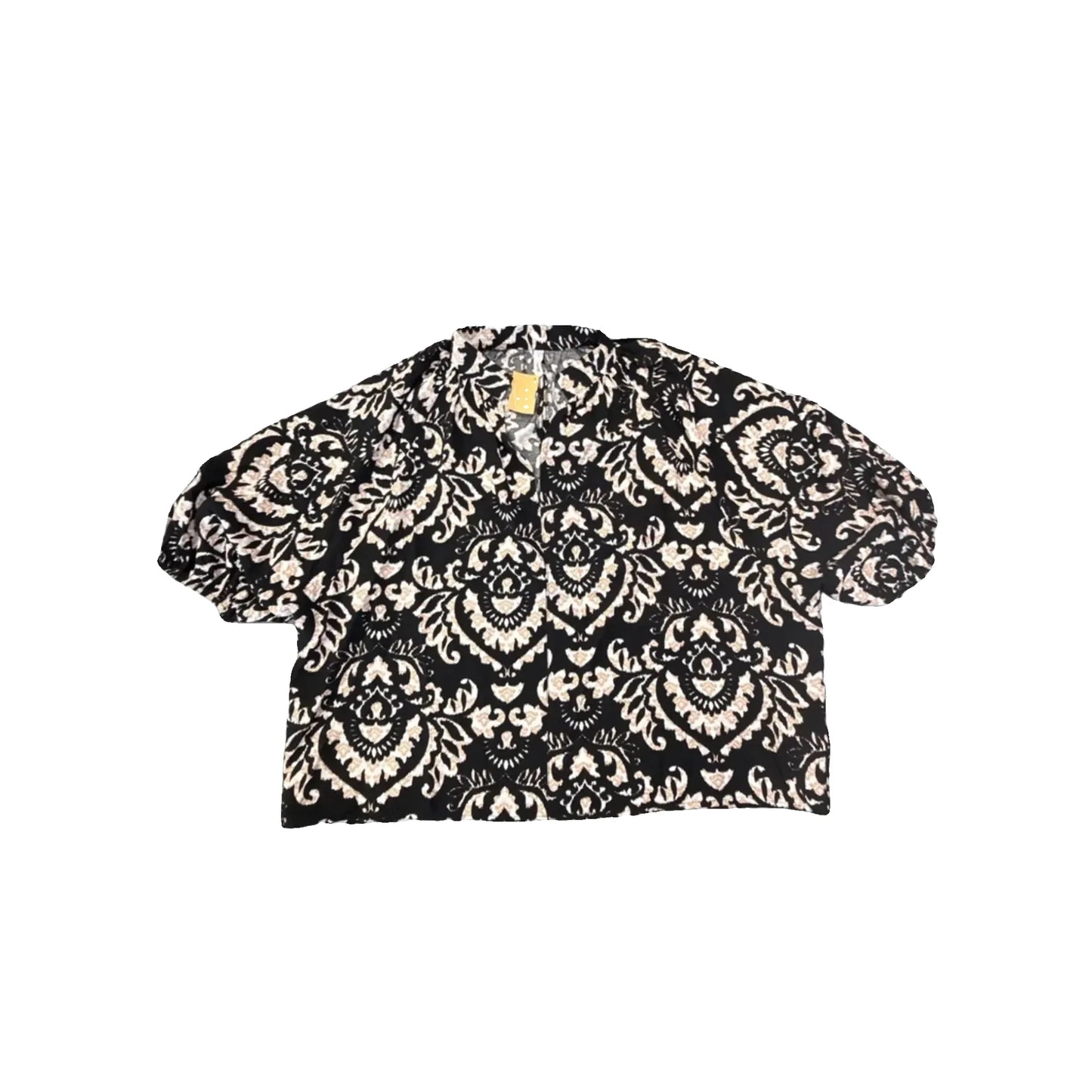 Blouse Short Sleeve By Glam In Black, Size: M