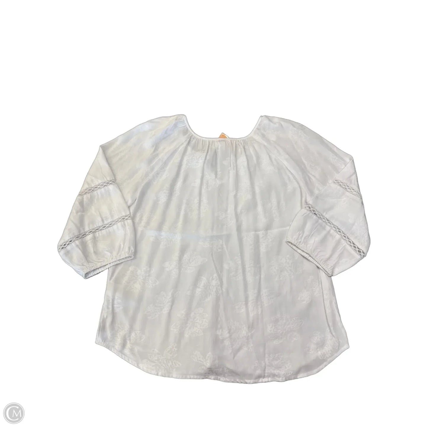 Blouse Long Sleeve By Tribal In White, Size: Xl