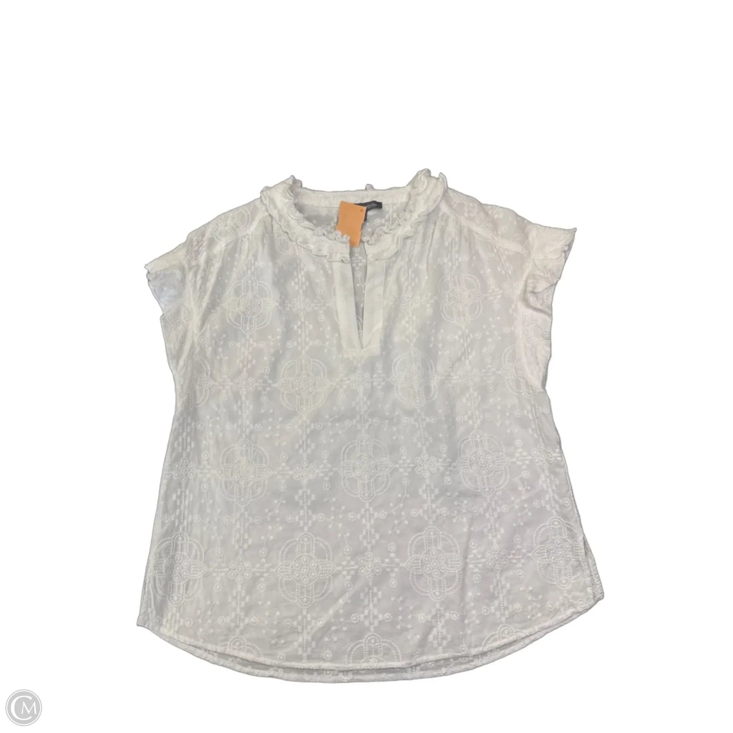Top Short Sleeve By Wit & Wisdom In White, Size: M