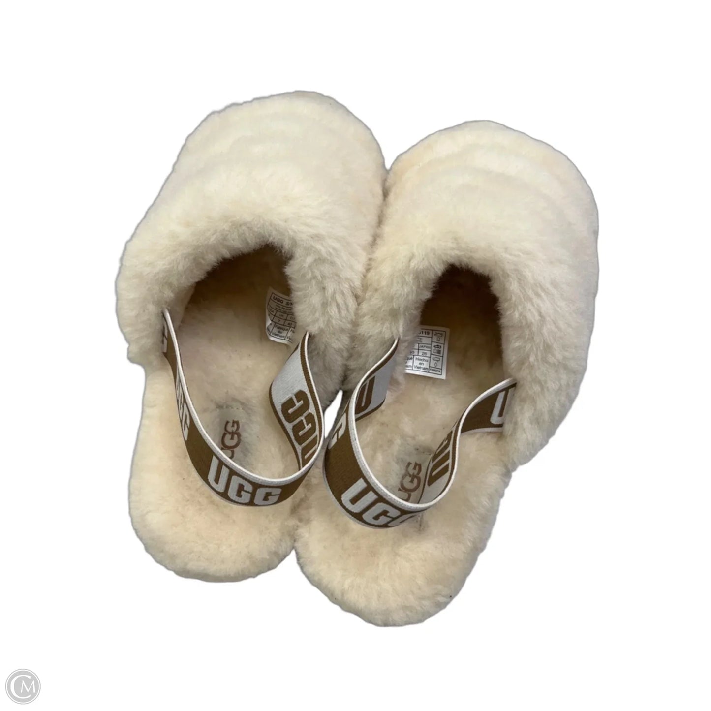 Slippers Designer By Ugg In Cream, Size: 9