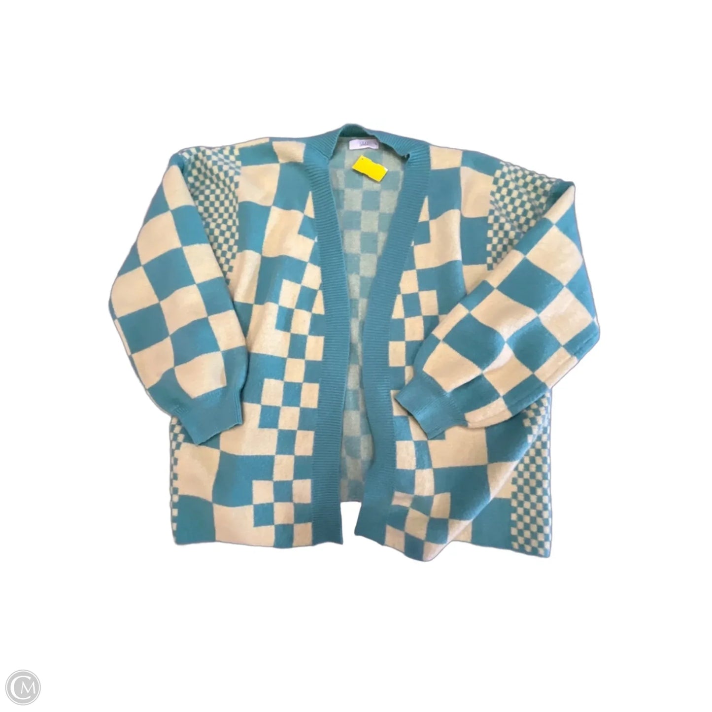 Sweater Cardigan By Talulah In Green & Yellow, Size: L