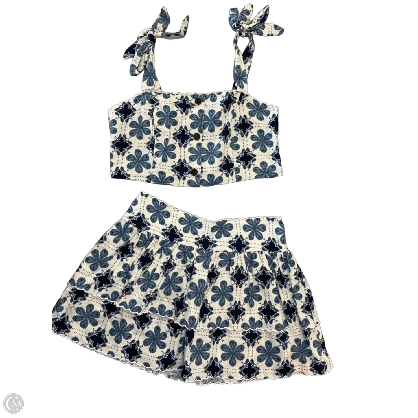 Skirt Set 2pc By Agua Bendita In Blue, Size: M
