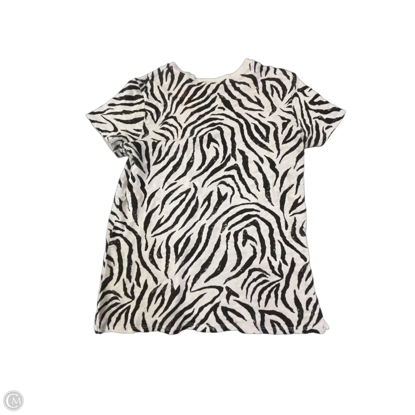 Top Short Sleeve By Atm In Black & Cream, Size: Xs