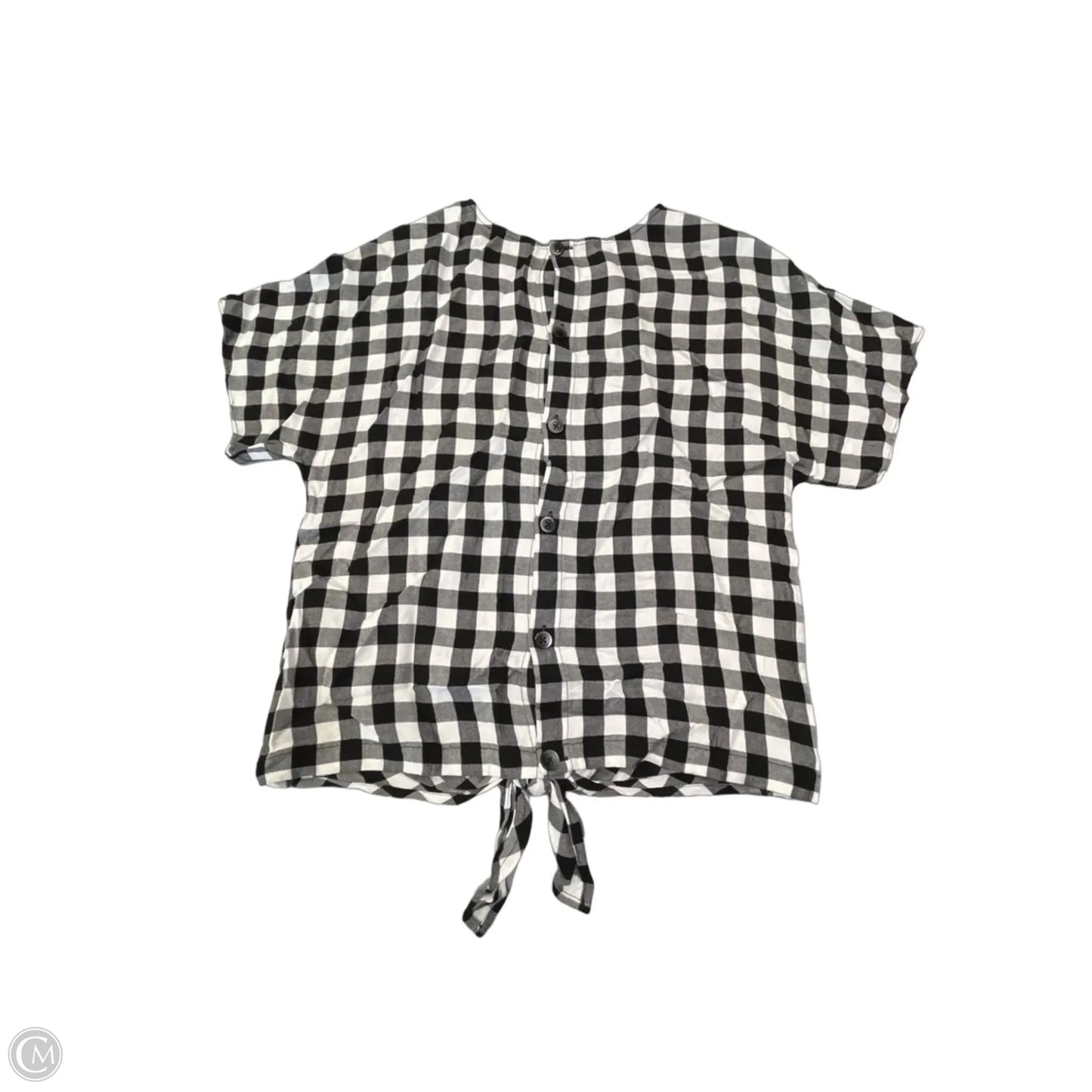 Top Short Sleeve By Madewell In Black & White, Size: S