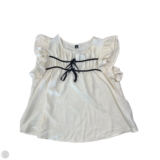 Top Short Sleeve By Clothes Mentor In Cream, Size: 1x