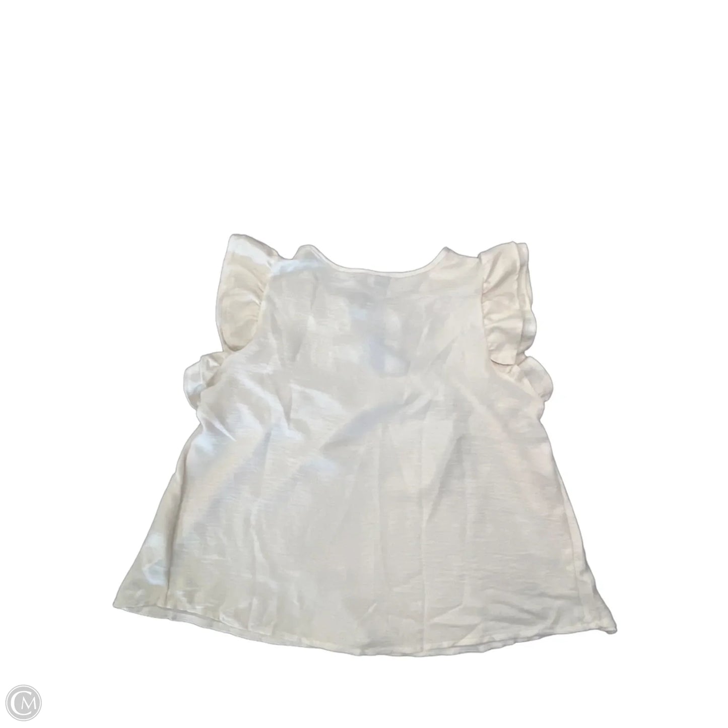 Top Short Sleeve By Clothes Mentor In Cream, Size: 1x