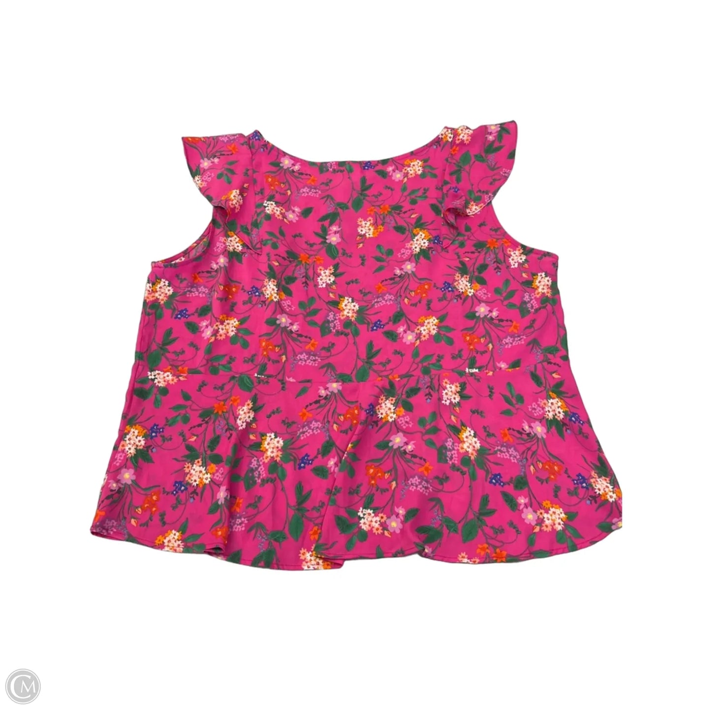 Top Short Sleeve By Cabi In Floral Print, Size: Xl