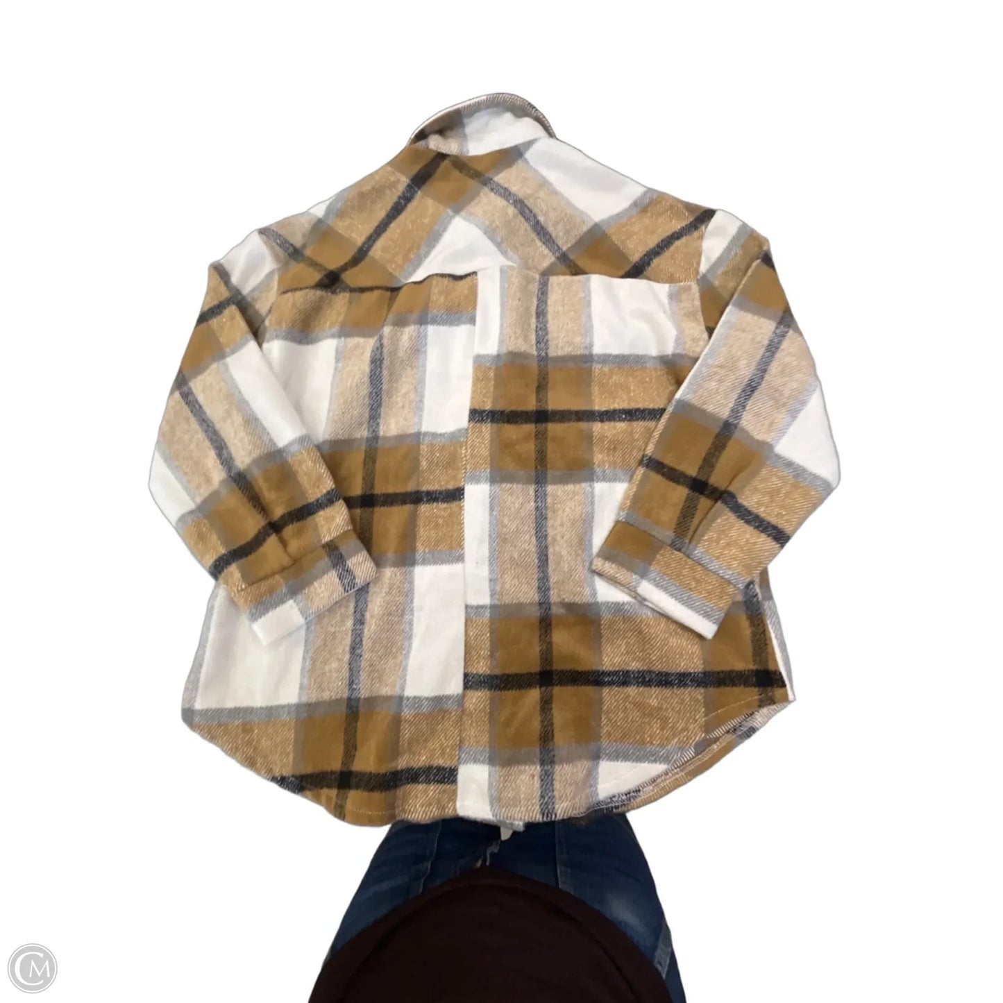 Jacket Shirt By Altard State In Brown & Cream, Size: S