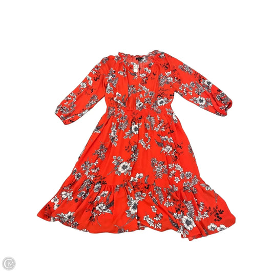 Dress Casual Midi By Talbots In Red, Size: L