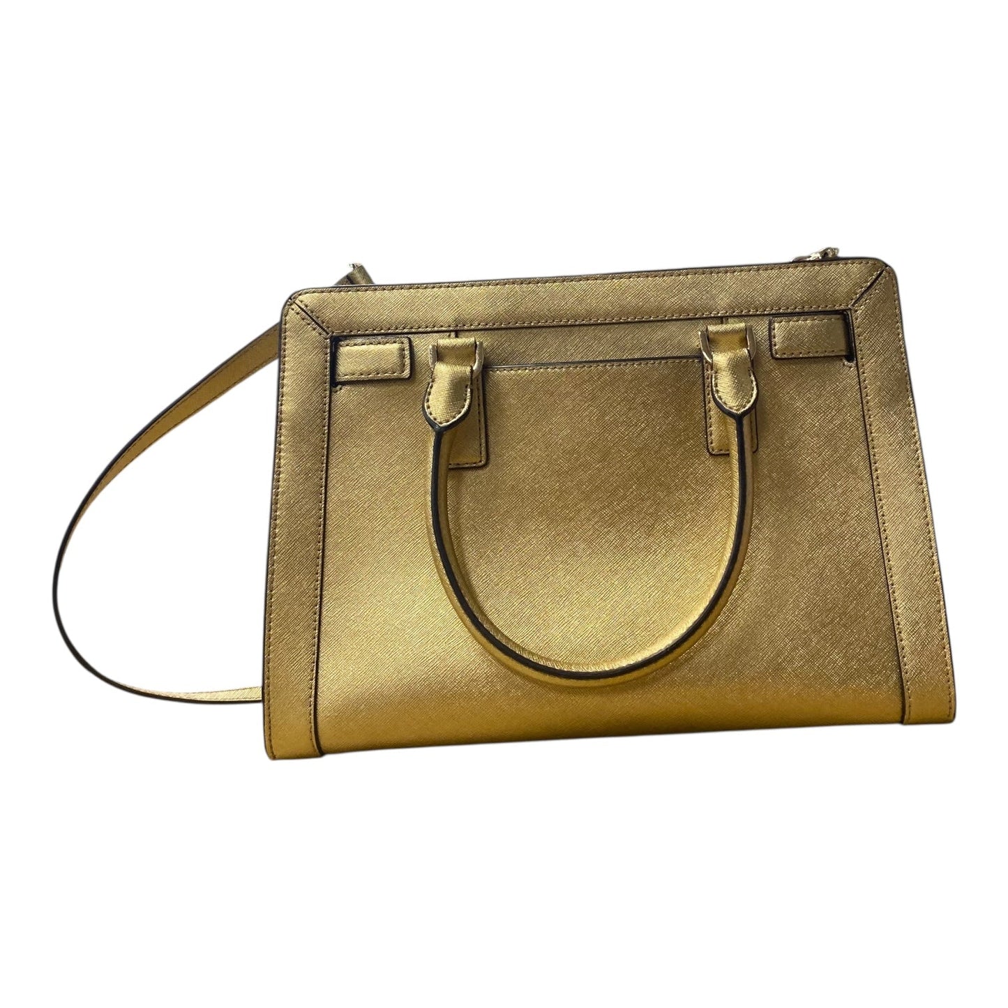 Handbag Designer By Michael Kors In Gold, Size:Medium