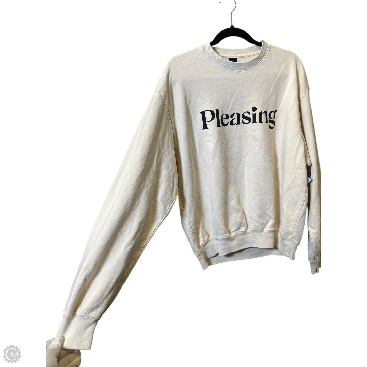 Sweater Designer By Pleasing In Cream, Size: L