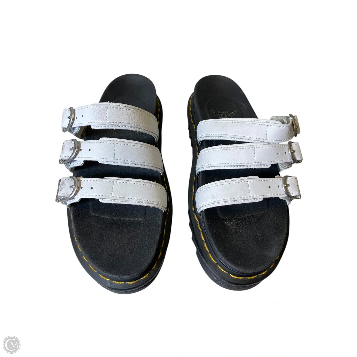 Sandals Heels Block By Dr Martens In White, Size: 9