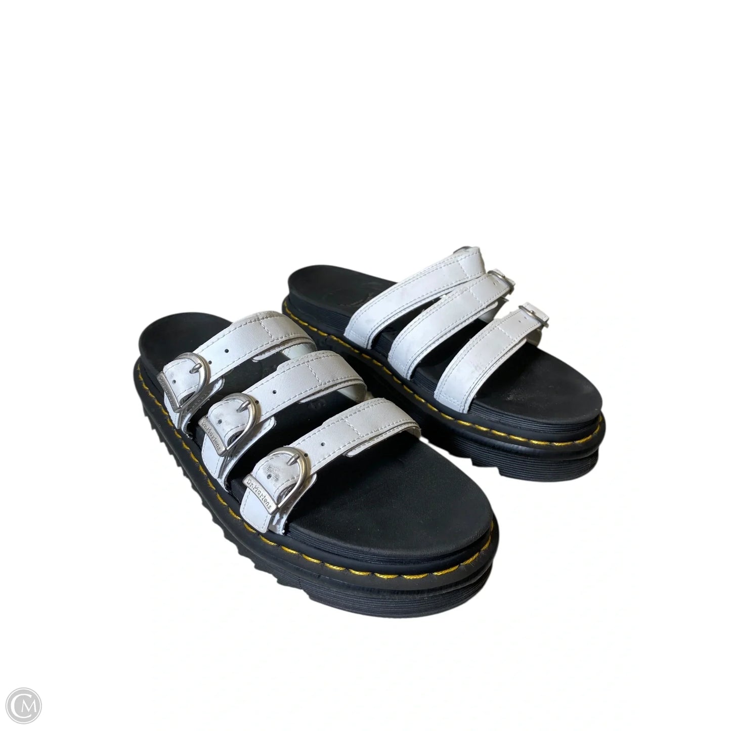 Sandals Heels Block By Dr Martens In White, Size: 9