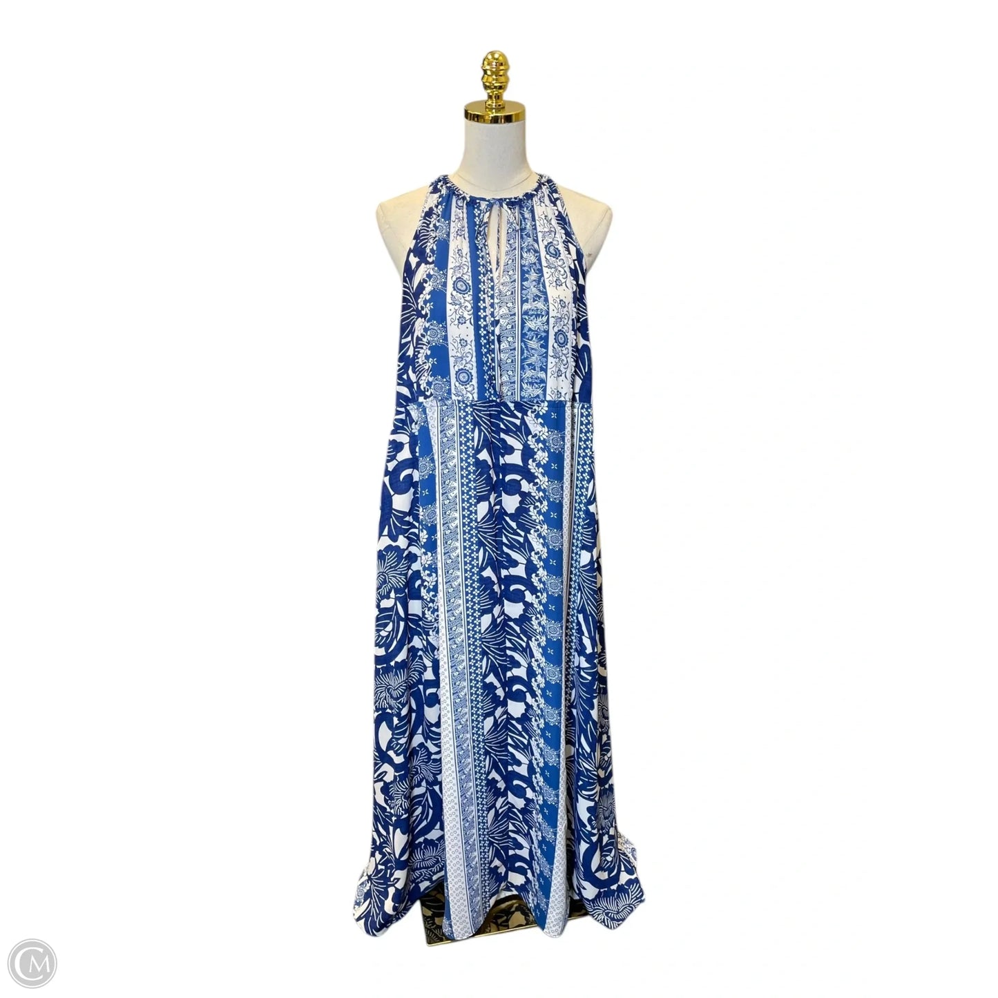Dress Casual Maxi By Clothes Mentor In Blue & White, Size: M