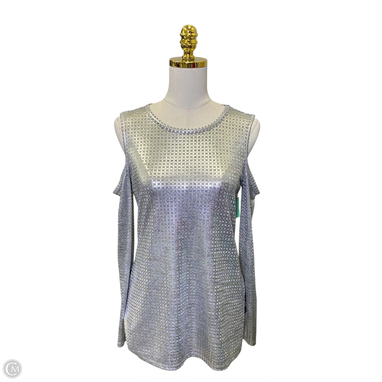 Top Long Sleeve Designer By Michael Kors In Silver, Size: M
