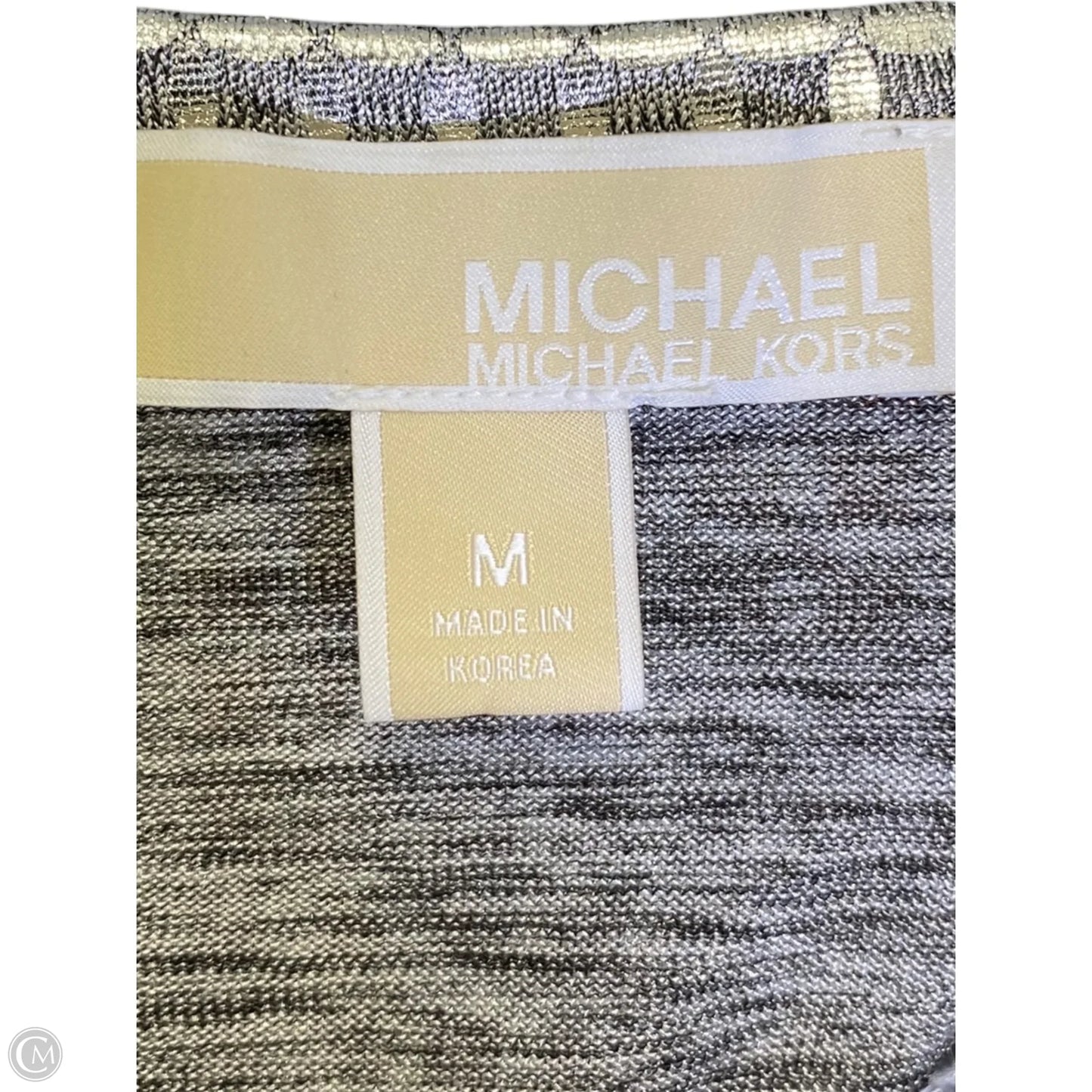 Top Long Sleeve Designer By Michael Kors In Silver, Size: M