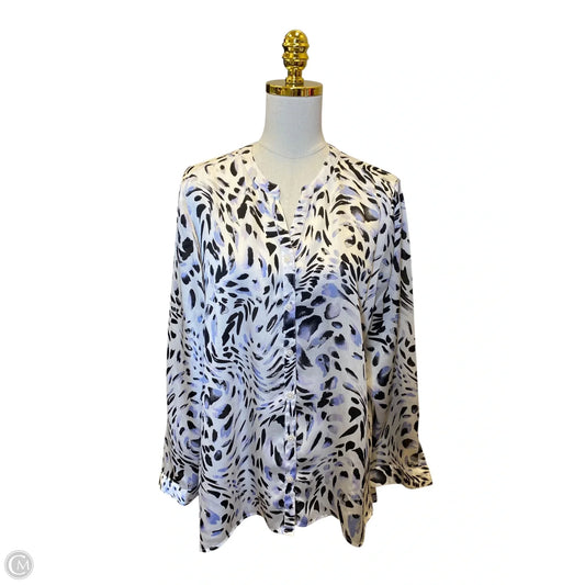 Top 3/4 Sleeve By Chicos In Multi-colored, Size: Xl