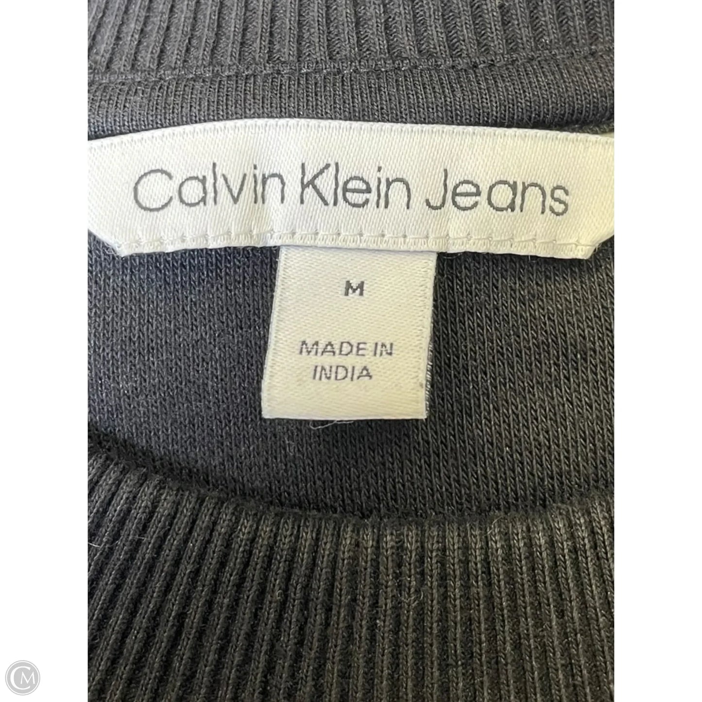 Athletic Sweatshirt Collar By Calvin Klein In Black, Size: M