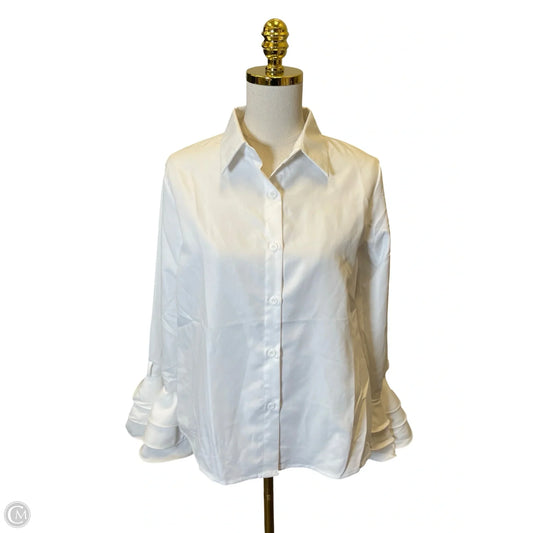 Top Long Sleeve By Clothes Mentor In White, Size: S