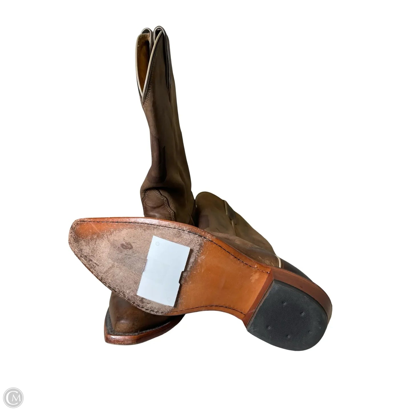 Boots Western Mid-calf Heels By Clothes Mentor In Brown, Size: 7