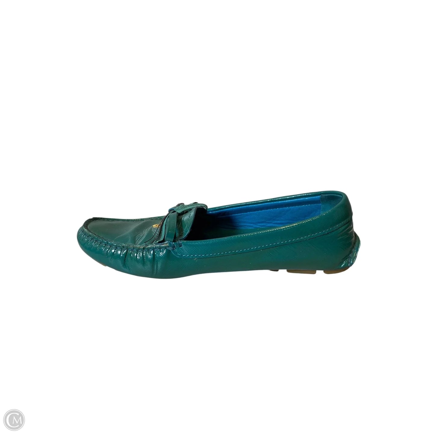 Shoes Luxury Designer By Prada In Green, Size: 5.5