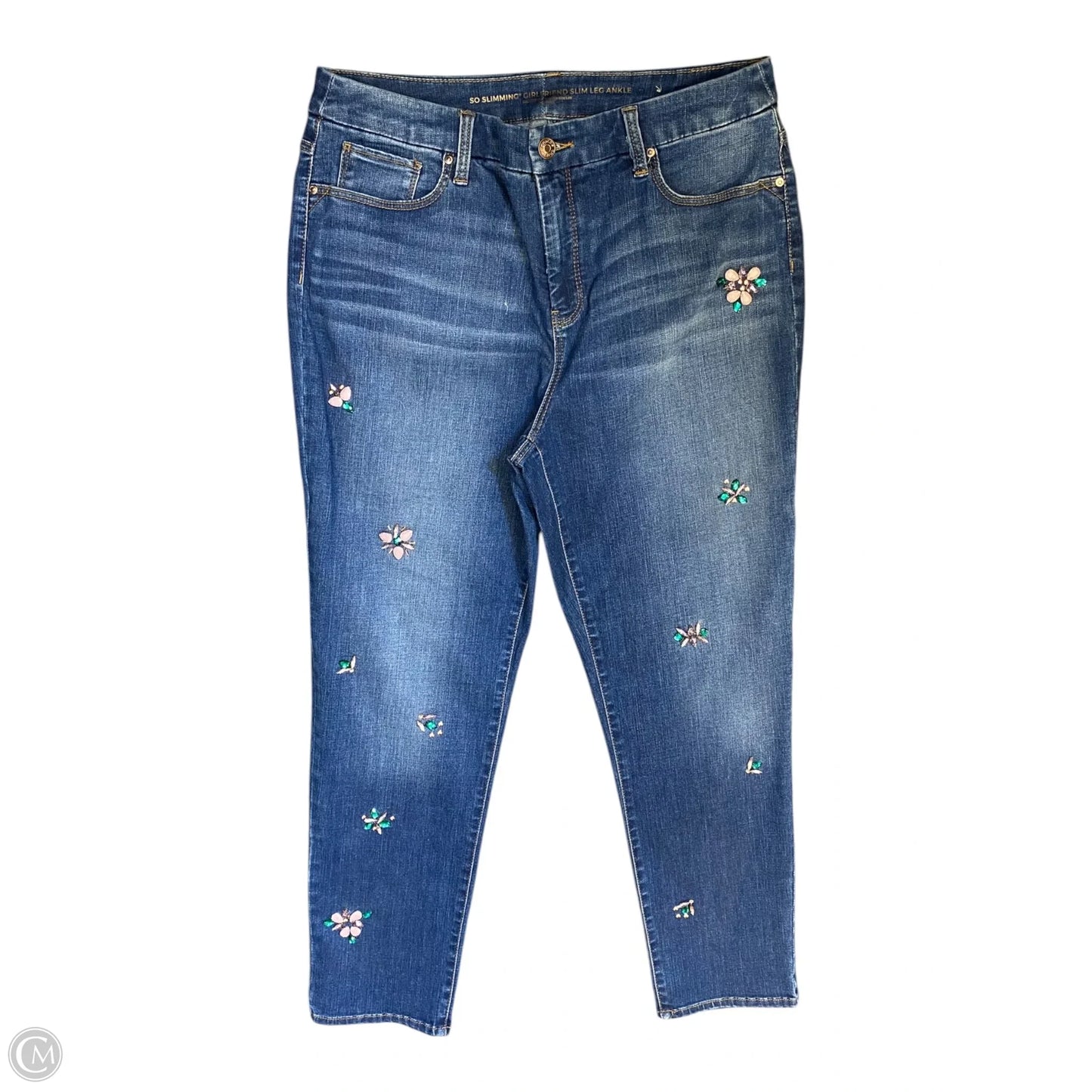 Jeans Cropped By Chicos In Blue Denim, Size: 10
