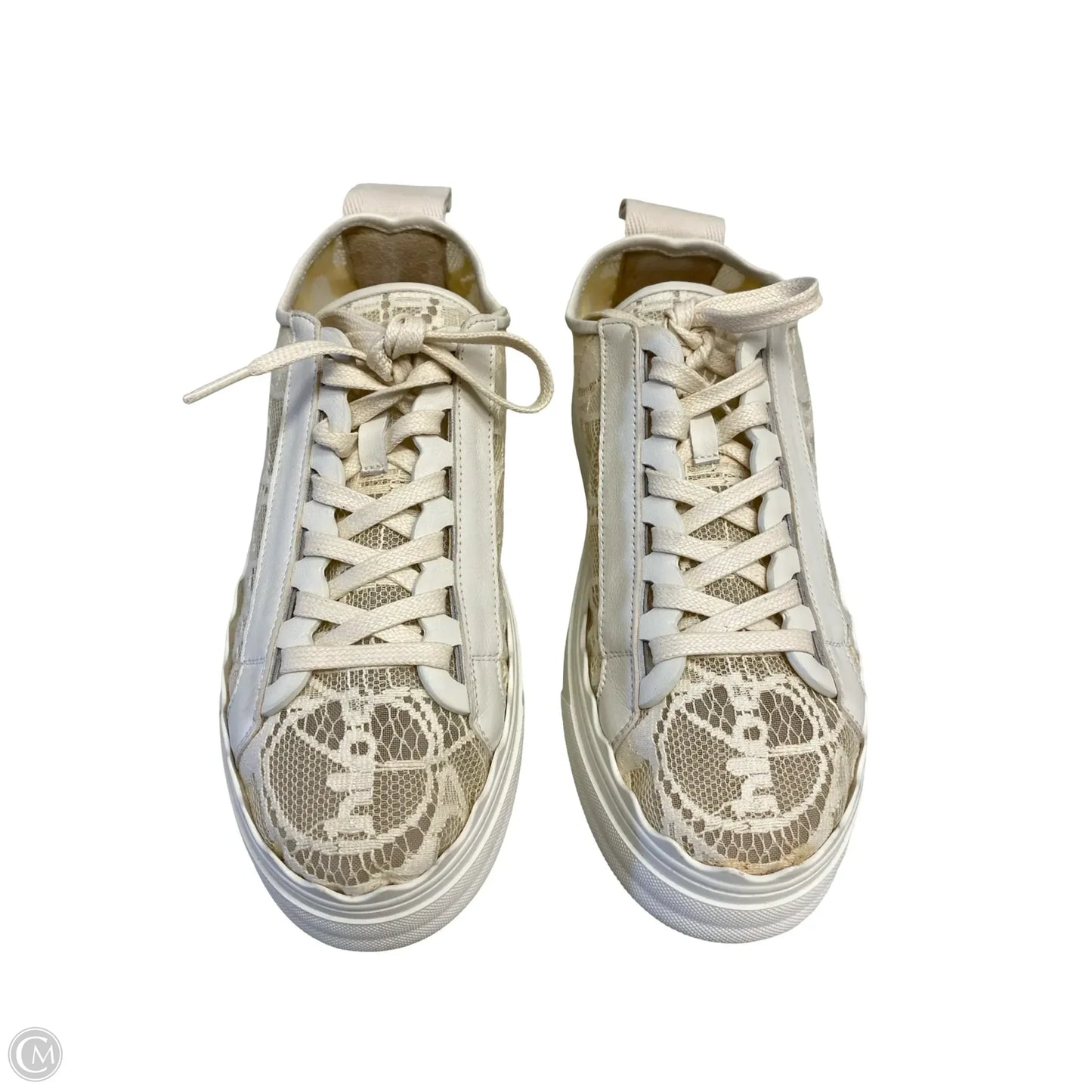 Shoes Luxury Designer By Chloe In Cream, Size: 7.5