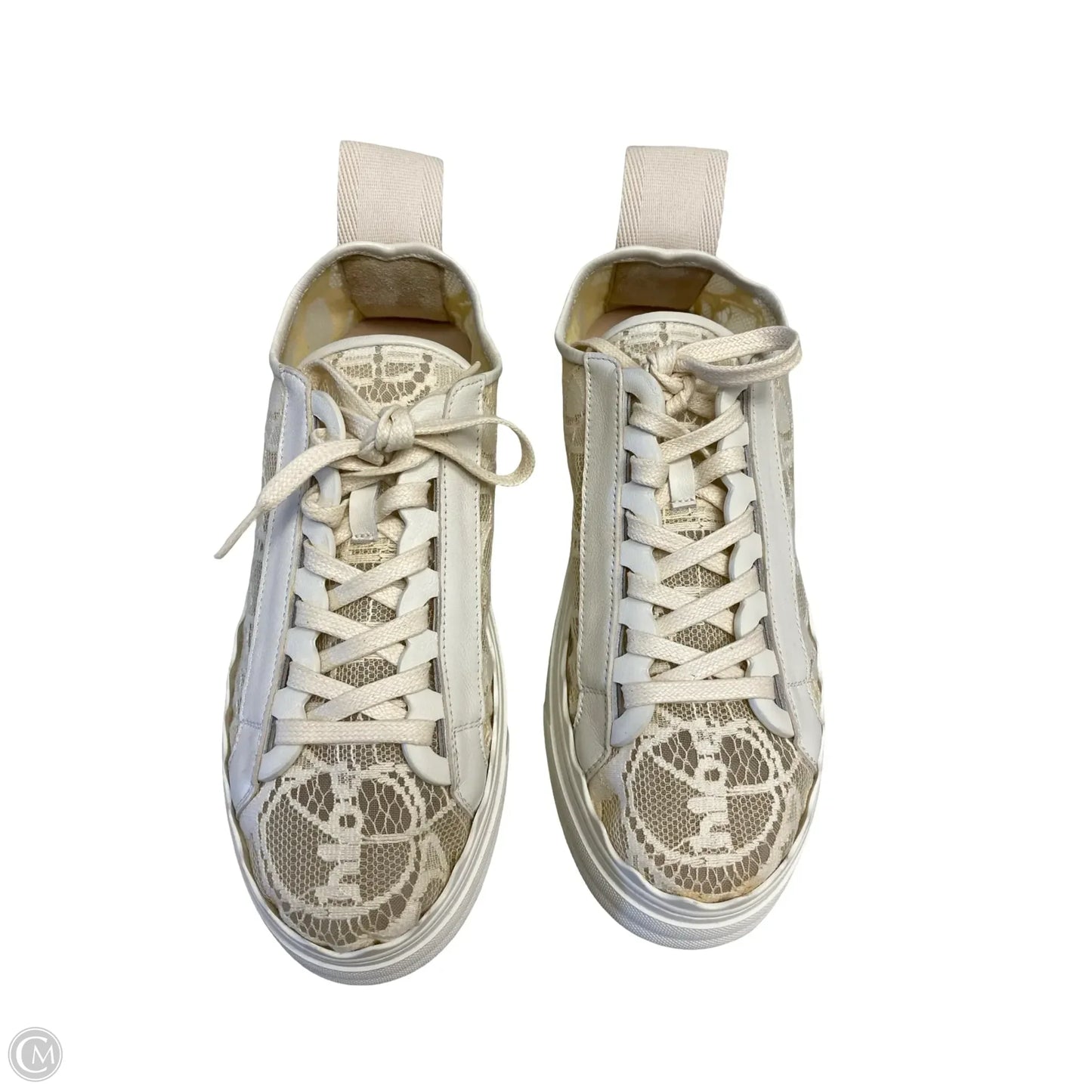 Shoes Luxury Designer By Chloe In Cream, Size: 7.5