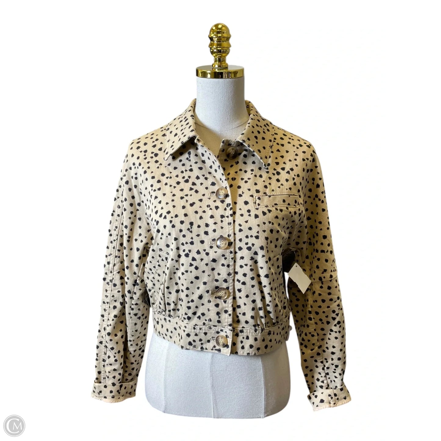 Jacket Denim By Loft In Black & Tan, Size: Xs
