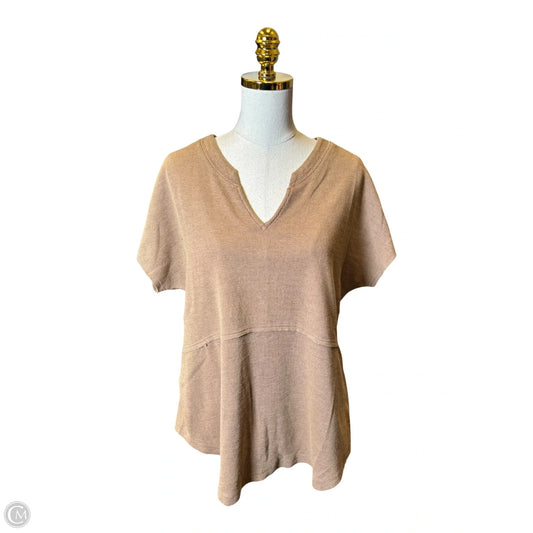 Top Short Sleeve By Heyson In Brown, Size: L