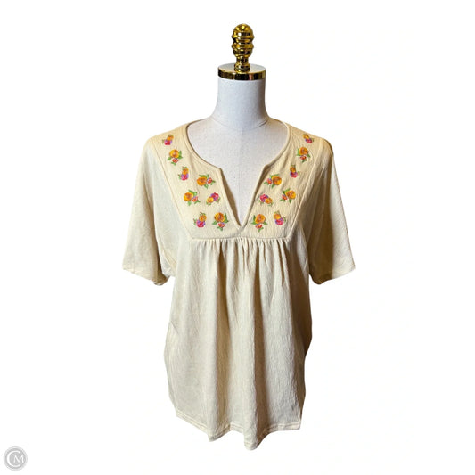 Top Short Sleeve By Heyson In Floral Print, Size: L
