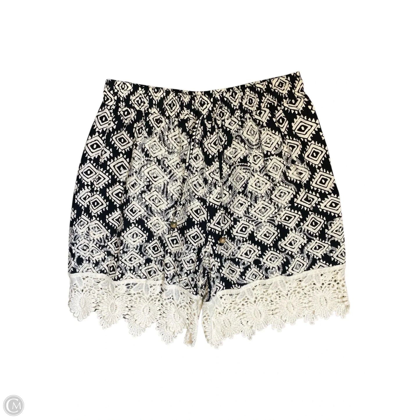 Lounge Set Shorts By Solitaire In Black & Cream, Size: M