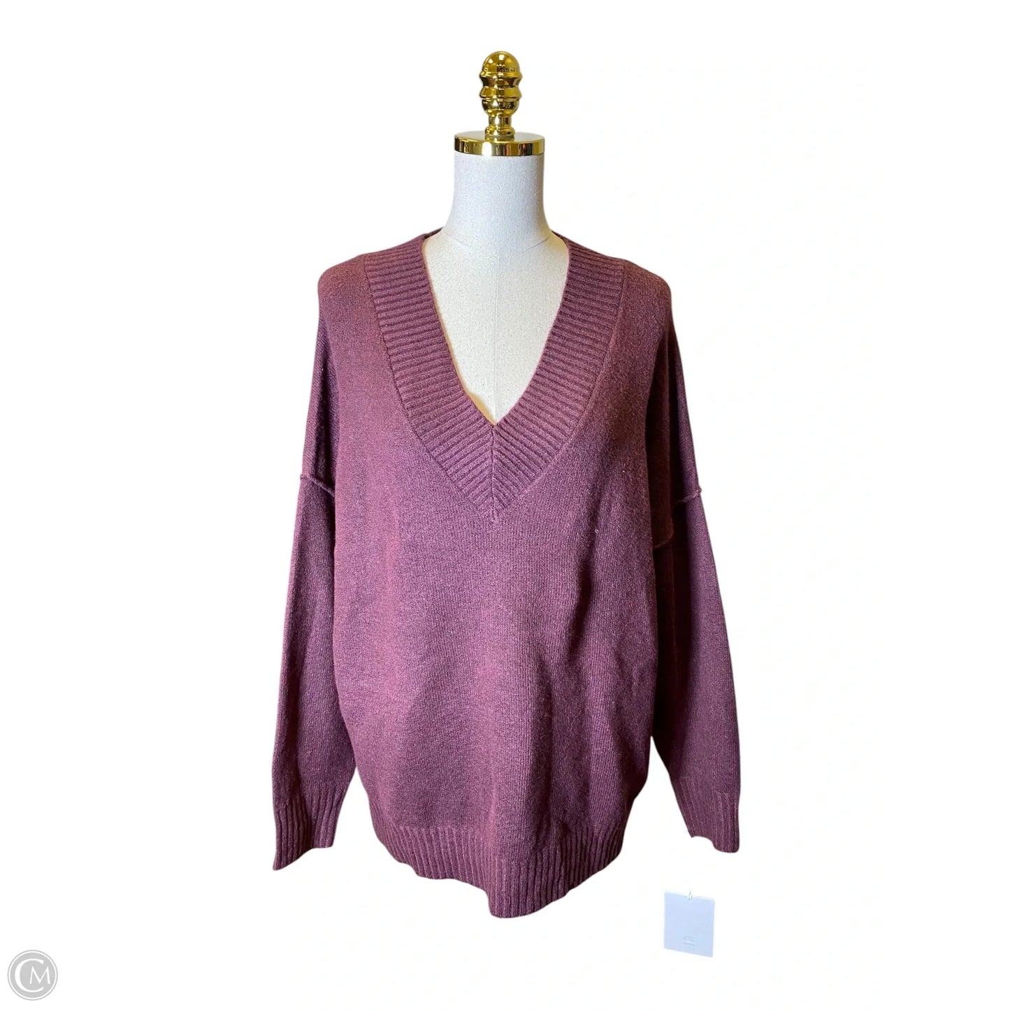 Sweater By Clothes Mentor In Maroon, Size: L