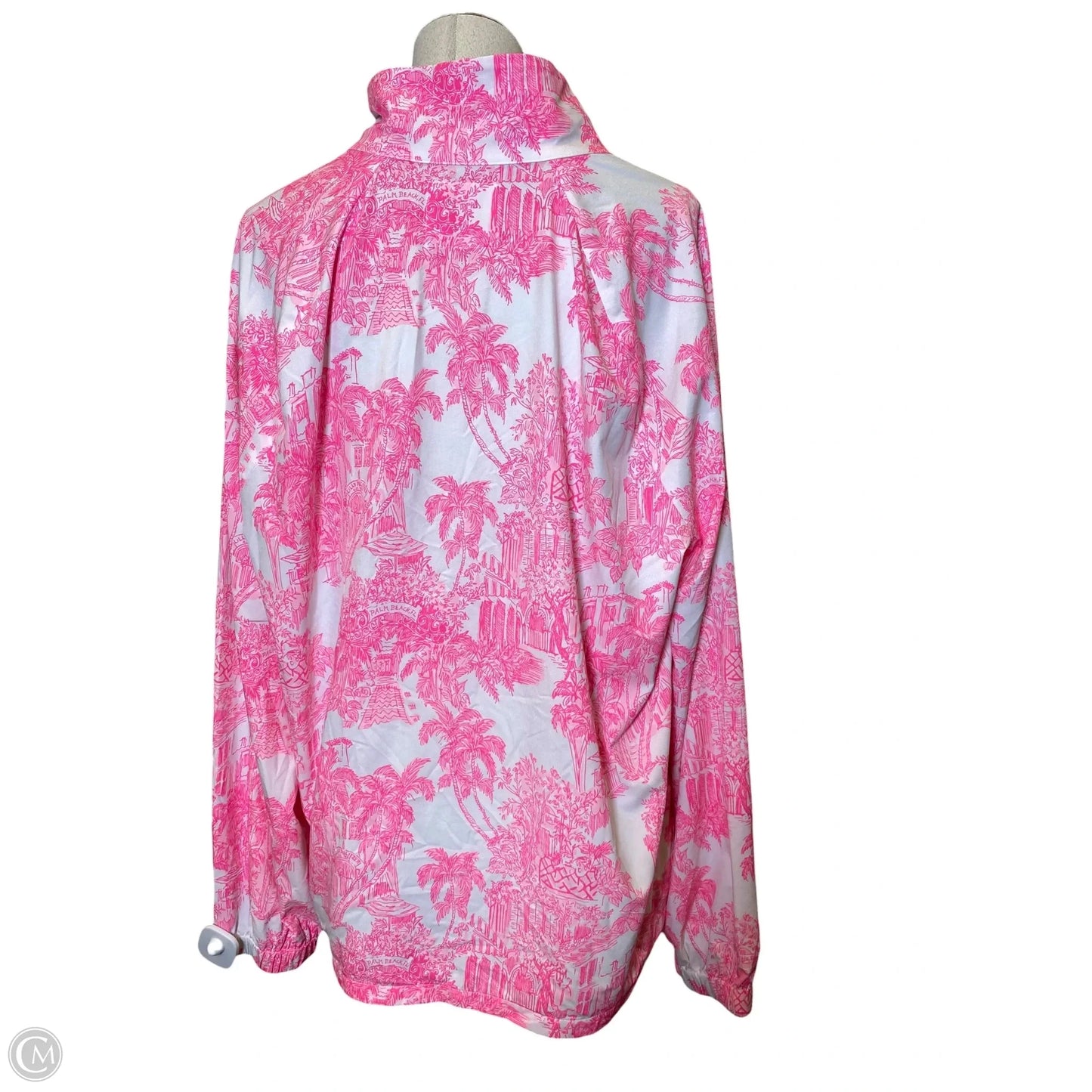 Top Long Sleeve Designer By Lilly Pulitzer In Pink & White, Size: Xl