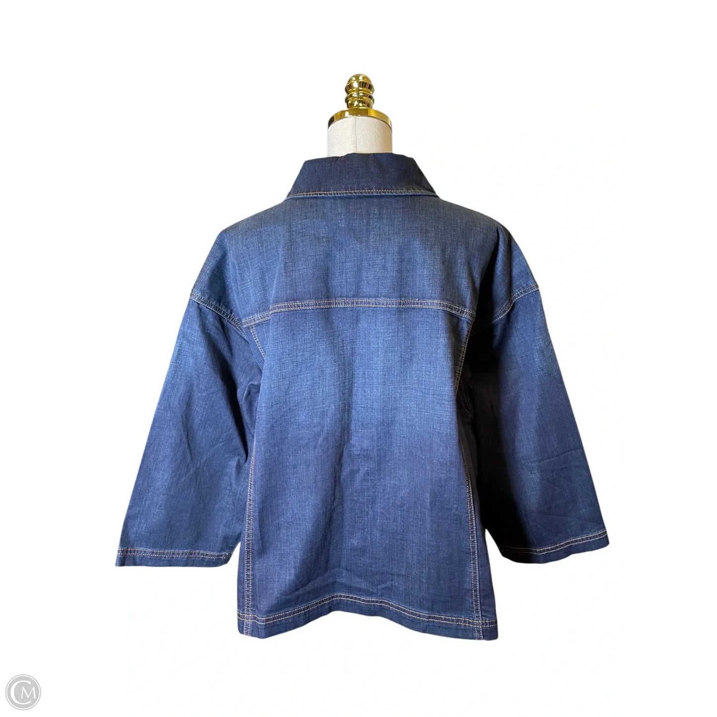 Jacket Denim By Logo In Blue Denim, Size: 20