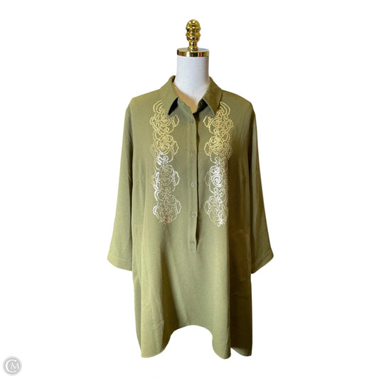 Kimono By Linea By Louis Dellolio In Green, Size: Xl
