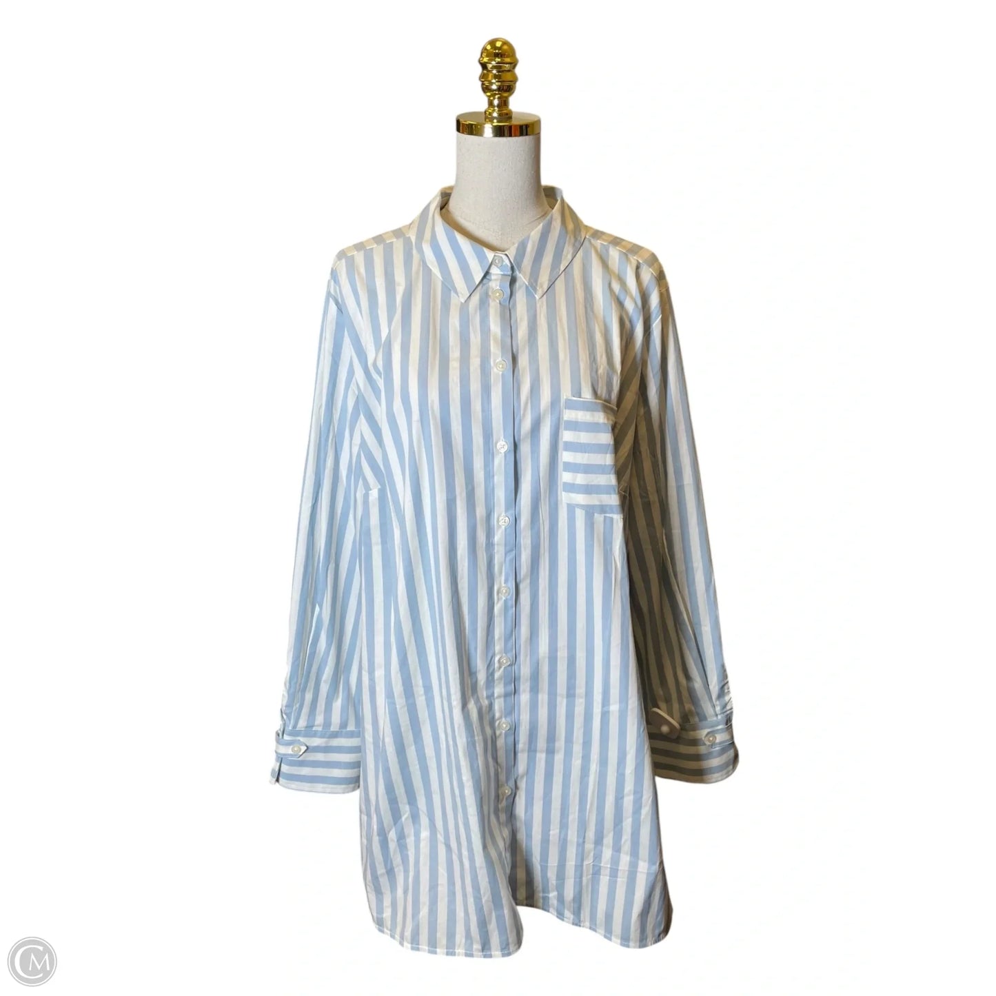 Blouse Long Sleeve By Clothes Mentor In Striped Pattern, Size: 2x