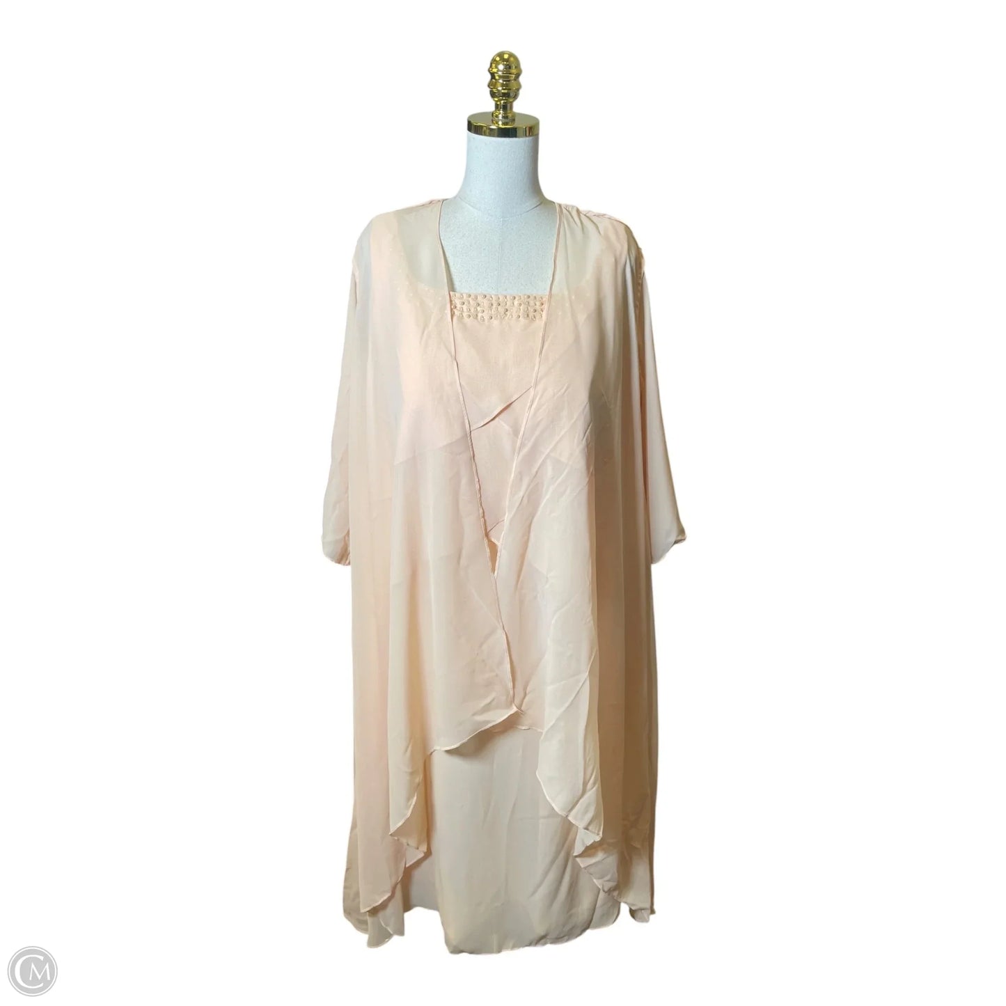 Dress Set 2pc By Clothes Mentor In Peach, Size: 1x