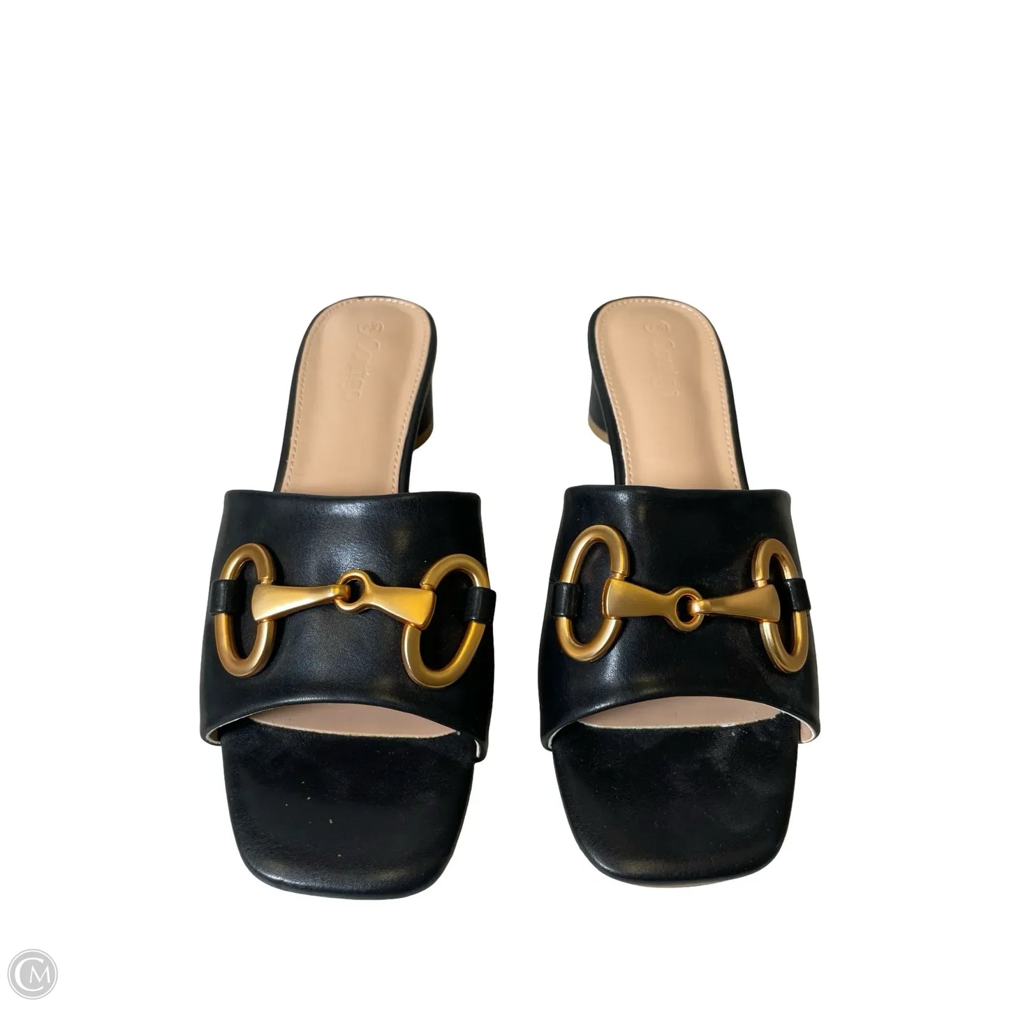Sandals Heels Block By Clothes Mentor In Black, Size: 7.5