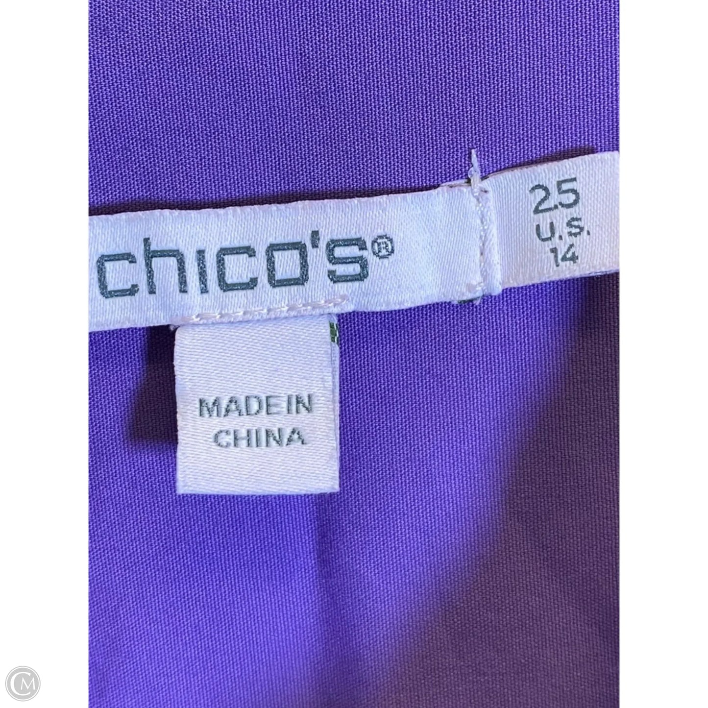 Dress Casual Short By Chicos In Purple, Size: 14